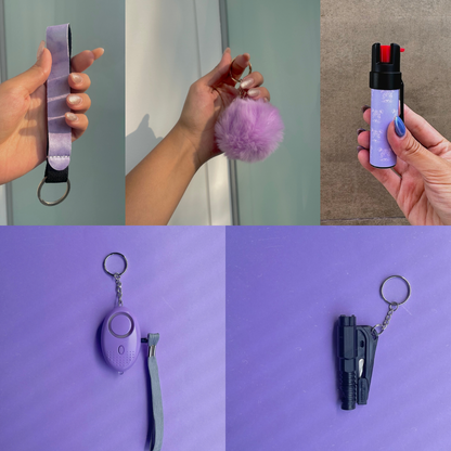 Kit Defense (Gas Pimienta Uv + Alarma de Emergencia/Linterna Led y Herramienta de Escape 3 en 1)