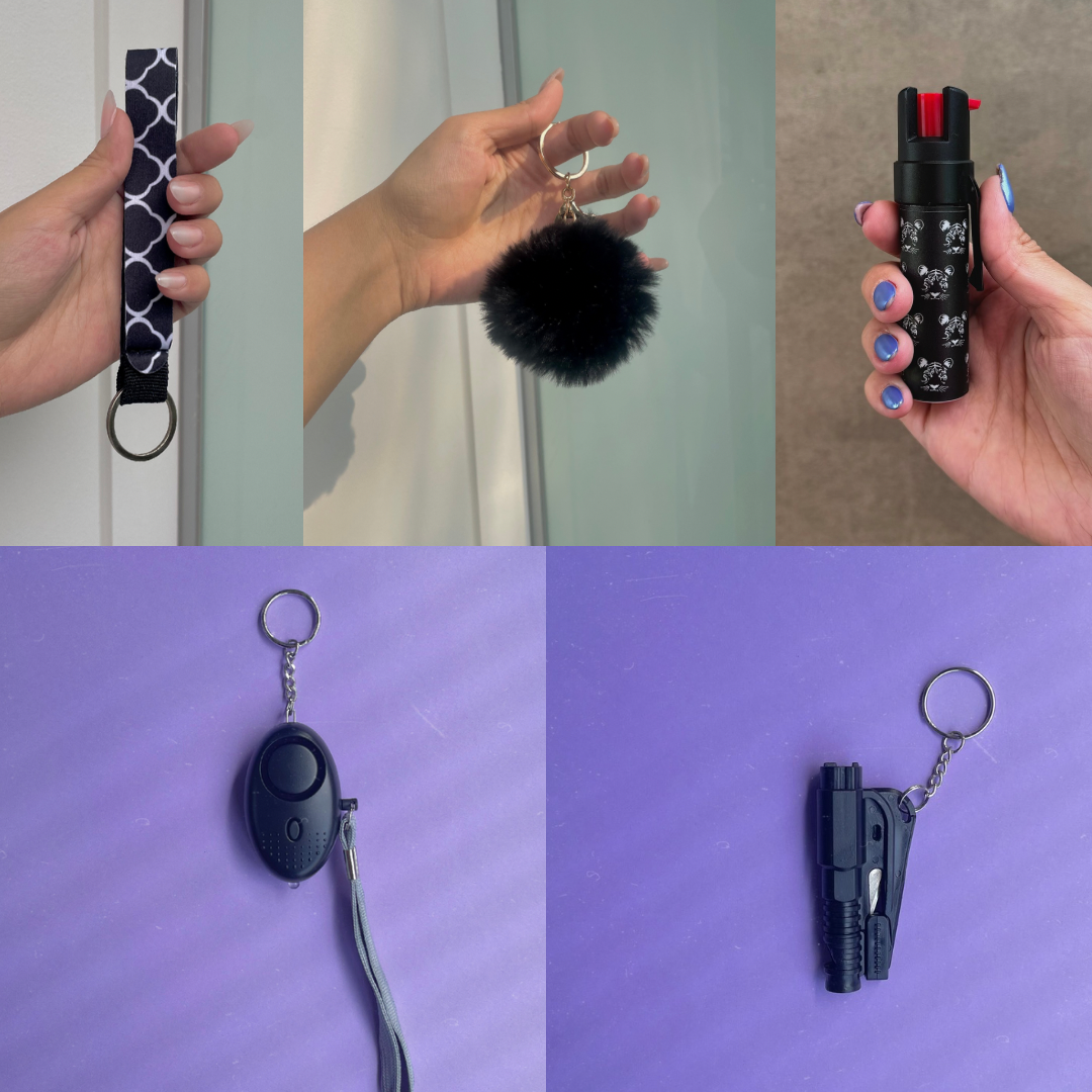 Kit Defense (Gas Pimienta Uv + Alarma de Emergencia/Linterna Led y Herramienta de Escape 3 en 1)