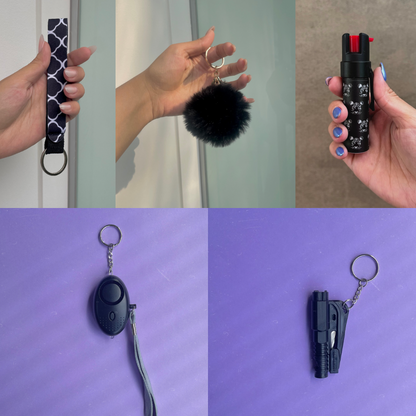 Kit Defense (Gas Pimienta Uv + Alarma de Emergencia/Linterna Led y Herramienta de Escape 3 en 1)