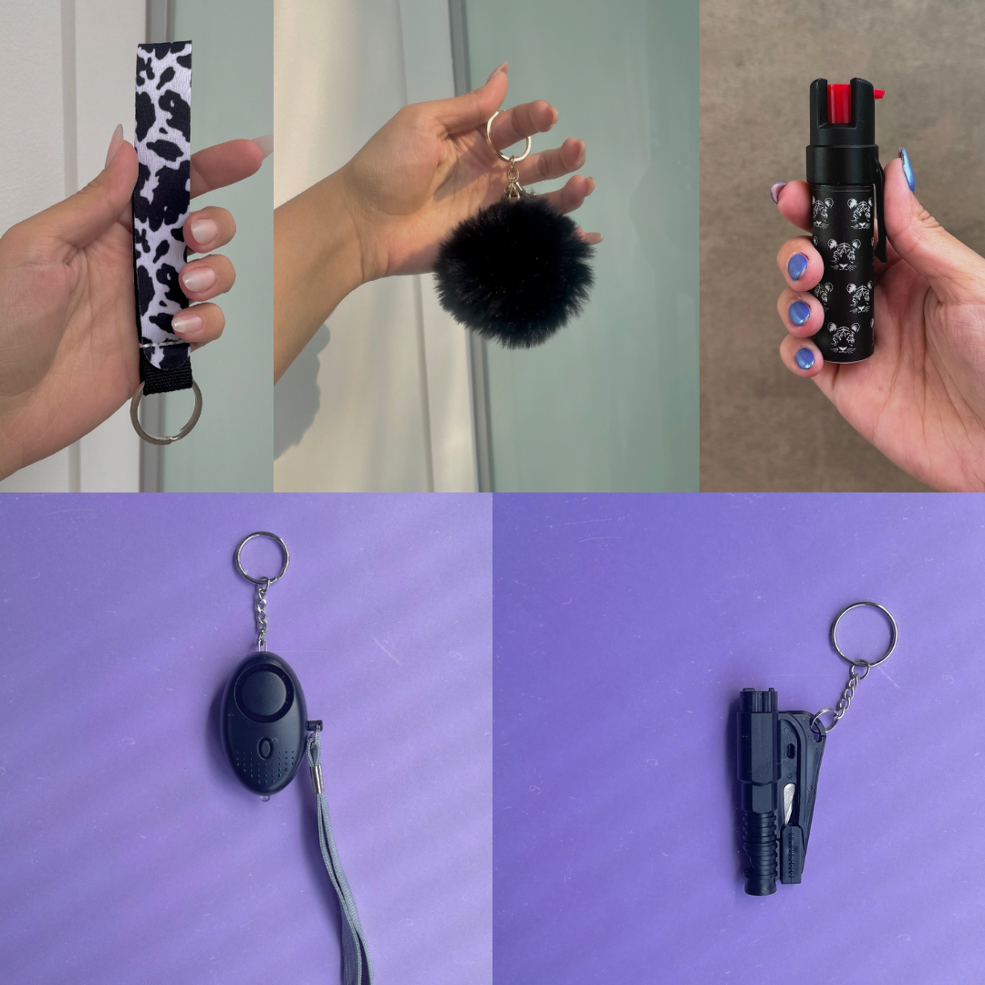 Kit Defense (Gas Pimienta Uv + Alarma de Emergencia/Linterna Led y Herramienta de Escape 3 en 1)