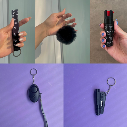 Kit Defense (Gas Pimienta Uv + Alarma de Emergencia/Linterna Led y Herramienta de Escape 3 en 1)