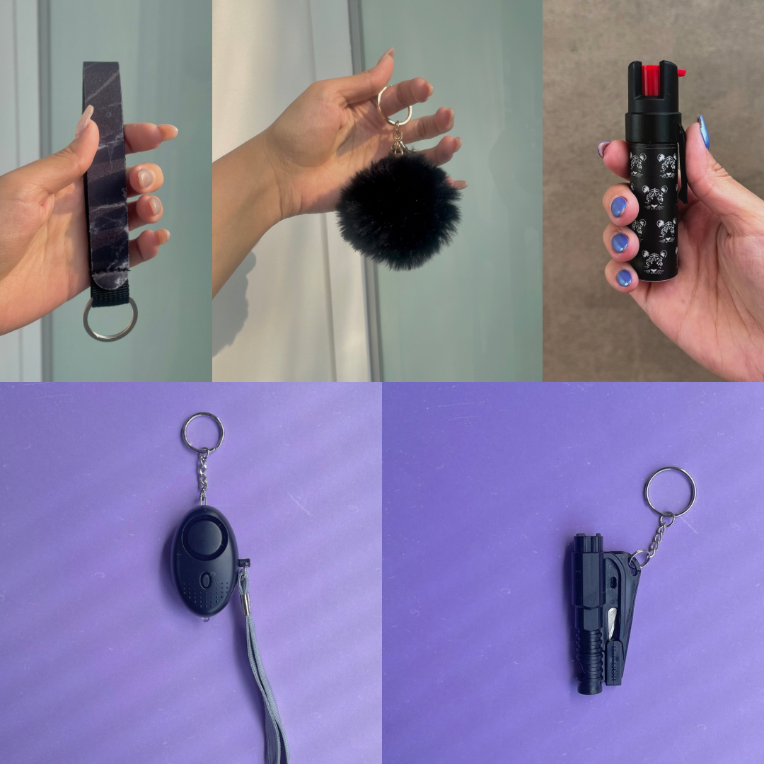 Kit Defense (Gas Pimienta Uv + Alarma de Emergencia/Linterna Led y Herramienta de Escape 3 en 1)