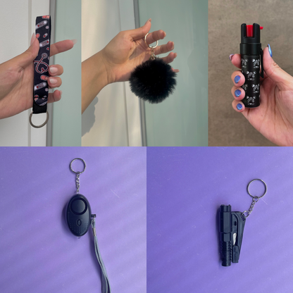 Kit Defense (Gas Pimienta Uv + Alarma de Emergencia/Linterna Led y Herramienta de Escape 3 en 1)