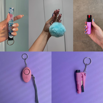 Kit Defense (Gas Pimienta Uv + Alarma de Emergencia/Linterna Led y Herramienta de Escape 3 en 1)