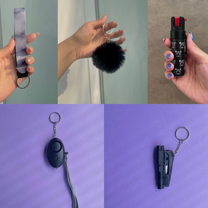 Kit Defense (Gas Pimienta Uv + Alarma de Emergencia/Linterna Led y Herramienta de Escape 3 en 1)