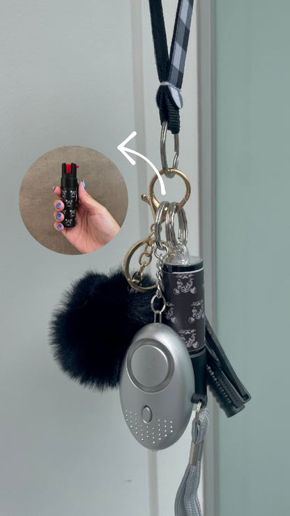 Kit Defense (Gas Pimienta Uv + Alarma de Emergencia/Linterna Led y Herramienta de Escape 3 en 1)